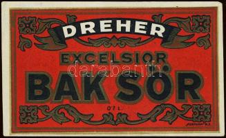 Dreher Bak sörcímke remek állapotban