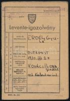 1942 Gödöllő, levente igazolvány