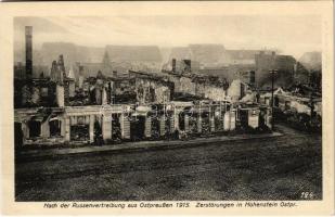 Olsztynek, Hohenstein; Nach der Russenvertreibung aus Ostpreußen 1915. Zerstörungen in Hohenstein / WWI ruins after the Russians