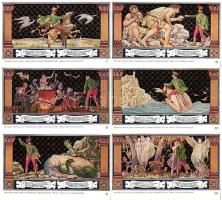 Petőfi: János Vitéz 12 darabos, teljes képeslap sorozat jó állapotban s. Sándor B