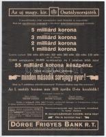 1926 Dörge Frigyes Bank Rt. szórólapok, levelek, 3 db, szakadással