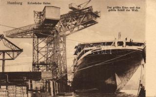 Hamburg - world´s biggest crane and boat