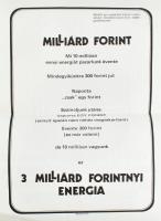 1979 Villany energia takarékoskodás plakát. Két oldalas. Hajtva