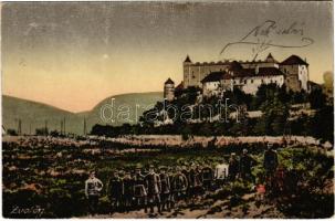 1921 Zólyom, Zvolen; vár, Csehszlovák katonák / castle, Czechoslovak soldiers (EK)