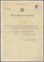 1940 Bp., Állampolgársági bizonyítvány illetékbélyeggel