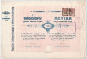 Budapest 1923. "Neuschlosz-Lichtig Repülőgépgyár és Faipari Részvénytársaság" 5db részvény...