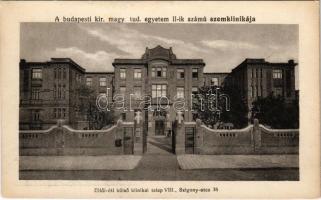 Budapest VIII. A Királyi Magyar Tudomány-Egyetem II. számú szemklinikája, Üllői úti külső klinikai telep, Szigony utca 36.