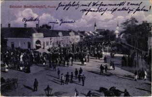 1921 Mezőberény, Piac tér, gyógyszertár. Piltz Márton kiadása