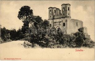 Vágsziklás, Szkalka, Skalka nad Váhom; Apátsági romok a Vágvölgyben. Gansel Lipót kiadása / abbey ruins in Povazie (EK)