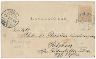 1899 (Vorläufer) Budapest XI. Gellérthegy, gőzhajó. Back & Schmitt. Világosság felé tartandó lap...