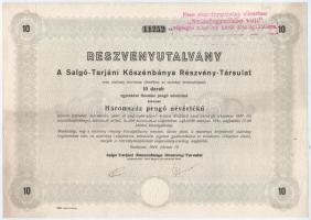 Budapest 1944. "A Salgó-Tarjáni Kőszénbánya Részvény-Társulat" 10db részvénye egyben,össze...