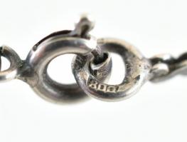 Ezüst (Ag) vadász nyaklánc, gyöngyfogas / grandlis, jelzett, bruttó:13,5g, h:45cm