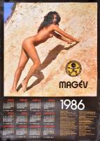 1986 MAGÉV Műszaki Anyag és Gépkereskedelmi Vállalat erotikus naptár plakát 70x90 cm