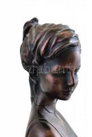 Figurális asztali lámpa, polirezin, nyakánál sérült, m:23cm