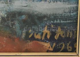 Vati József (1927-2017): Táj. Olaj, farost, jelzett, hátoldalán Képcsarnok Vállalat címkéjével, fa k...