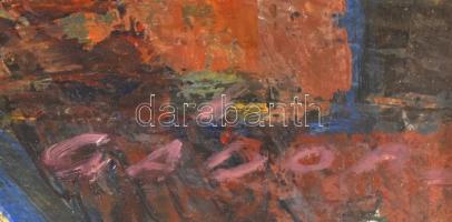 Gádor Emil (1911-1998): Öreg város. Olaj, farost, jelzett, hátoldalán autográf felirattal ("Bal...