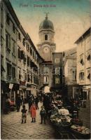 1908 Fiume, Rijeka; Piazza delle Erbe / fruit market