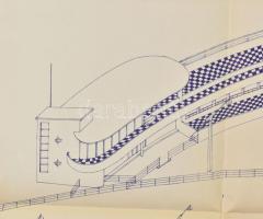 Az 1933-ban megnyitott kerepesi úti ügető (BÜE) távlati látványterve vázlatosan. Nagy méretű a terve...