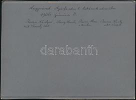 1906 Nagyvárad, Nyárfa utca 1., lakás udvara, katona feleségével, gyermek babakocsiban, kutya, hátol...