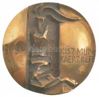 ~1970-1980. Kiváló KISZ munkáért egyoldalas bronz plakett, eredeti dísztokban (89mm) T:1-