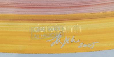 Hegdűs Erzsébet: Dísztál. Üveg, jelzett, 26x20x7cm