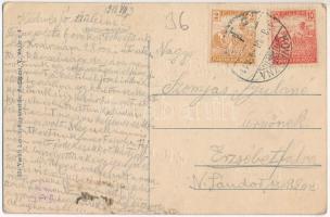 1918 Brassó, Kronstadt, Brasov; pályaudvar, vasútállomás, gőzmozdony, vonat. Vasúti Levelezőlapárusí...