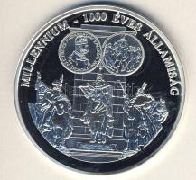 DN "A magyar pénz krónikája-Millenium" Ag emlékérem, 20g T:PP Csak 2004db! Tanúsítvánnyal! R!