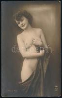cca 1910-1920 Akt fotó, J. Mandel Paris műterméből, 13,5×8,5 cm