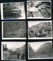 1956 Budapest a forradalom napjaiban, szétlőtt épületek, harci járművek, forradalmi életképek, lyuka...