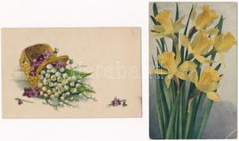41 db VEGYES virágos képeslap / 41 mixed flower postcards
