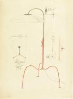 Tálos Gyula (1887-1975): Lámpa terv. 1957. Ceruza, pausz. Pecséttel jelzett 39x29 cm