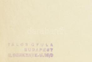 Tálos Gyula (1887-1975): Virágtartó bűtor terv. 1957. Ceruza, pausz. Pecséttel jelzett 39x29 cm