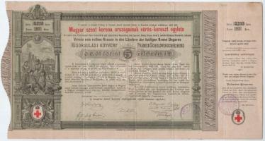 Budapest 1882. "Magyar szent korona országainak vörös-kereszt egylete" kisorsolási kötvény...