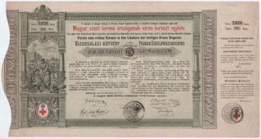 Budapest 1882. "Magyar szent korona országainak vörös-kereszt egylete" kisorsolási kötvény...