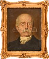 Olvashatatlan jelzéssel, Franz von Lenbach után, feltehetően XX. sz. első felében működött osztrák vagy német festő: Bismarck portré. Olaj, vászon. 50x40 cm. Dekoratív, sérült fakeretben.