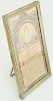 Jelzés nélkül, feltehetően 1880-1910 körül működött festő alkotása: János evangéliuma. Akvarell, tus, papír. Üvegezett, dekoratív, kitámasztható fém keretben, 33,5x20 cm