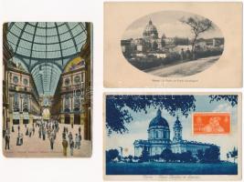 3 db RÉGI olasz képeslap / 3 pre-1945 Italian postcards: Milano, Roma, Torino