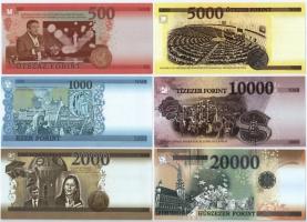 2018. "Soros pénz" 500Ft + 1000Ft + 2000Ft + 5000Ft + 10.000Ft + 20.000Ft fantázia bankjeg...