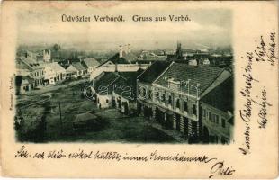 1900 Verbó, Vrbové; tér, zsinagóga a háttérben / square, synagogue in the background (r)