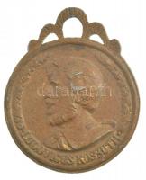 DN Ludovicus Kossuth egyoldalas öntött bronz emlékérem, füllel, utánöntött(?), Bars szignóval (118x97mm) T:2