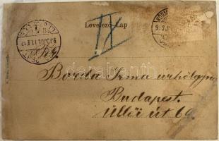 1903 Körmöcbánya, Kremnitz, Kremnica; Alsó utca. Szecessziós címeres litho / street. Art Nouveau, co...