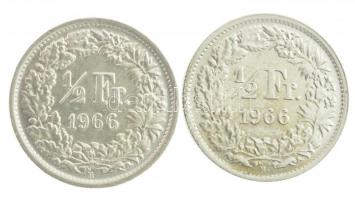 Svájc 1966B 1/2Fr Ag (2x) T:1- Switzerland 1966B 1/2 Franc Ag (2x) C:AU Krause KM#23