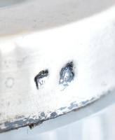 Ezüst (Ag) peremű kristály váza, jelzett,
hibátlan, m:24cm