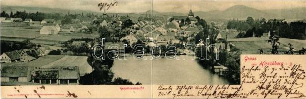 1899 (Vorläufer) Doksy, Hirschberg i. B.; Gesammtansicht / 2-tiled folding panoramacard