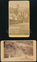 1871 Bécs környéki látképek, 2 db keményhátú fotó, 6×10,5 cm