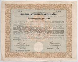 Budapest 1941. "4%-kal kamatozó állami nyereménykölcsön - államadóssági kötvény" 50P-ről (...
