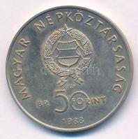 1988. 50Ft Cu-Ni "Világ Vadvédelmi Alap - Kékvércse" sérült kapszulában T:BU ujjlenyomat, ...