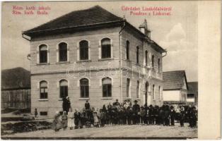 1923 Liszkófalu, Liszkófalva, Lisková; Római katolikus iskola / Rim. kath. skola / Catholic school (EK)