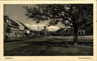 Párkány, Parkan, Stúrovo; Fő utca, esztergomi Bazilika, gyógyszertár. Loczner István kiadása / street view, basilica, pharmacy (fl)