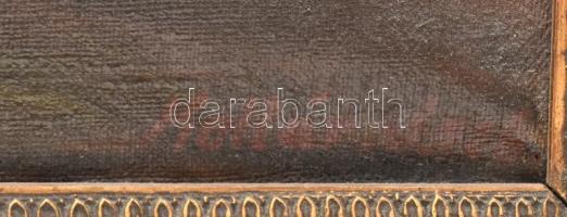 Kollár József (1900 k.-?): Gémeskút, 1926. Olaj, vászon, jelezve jobbra lent, dublírozott, hátoldalá...